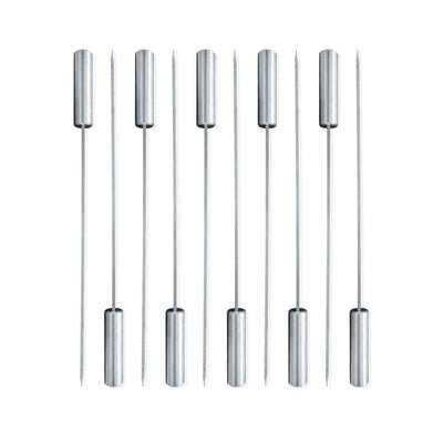 Lot de 10 piques à grillades, acier inoxydable