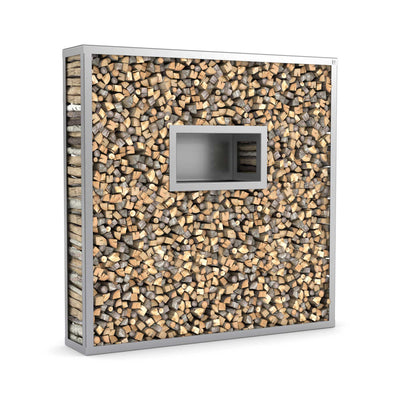 Creasteel étagère pour bois de cheminée avec paroi arrière_inox