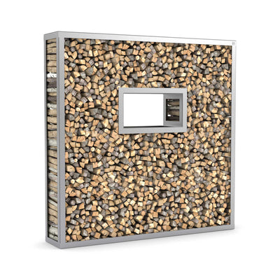 Étagère à bois pour cheminée Fenêtre, acier inoxydable