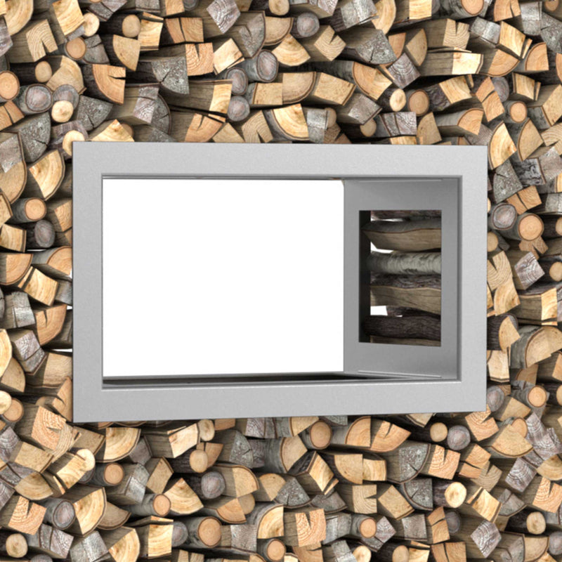 Étagère à bois pour cheminée Fenêtre, acier inoxydable