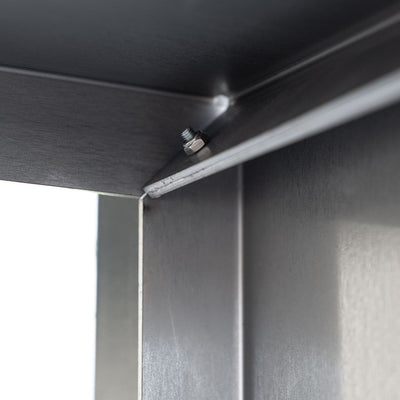 Etagère pour bois de cheminée en kit avec paroi latérale, acier inoxydable