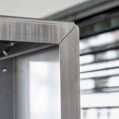 Etagère pour bois de cheminée en kit avec paroi latérale, acier inoxydable