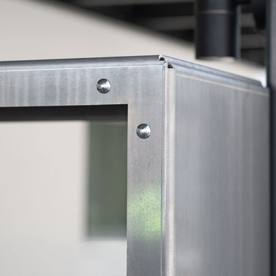 Etagère pour bois de cheminée en kit avec paroi latérale, acier inoxydable