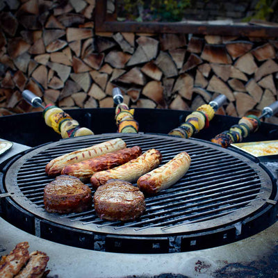 Bol de feu conique Tirage en alpage Grille de cuisson