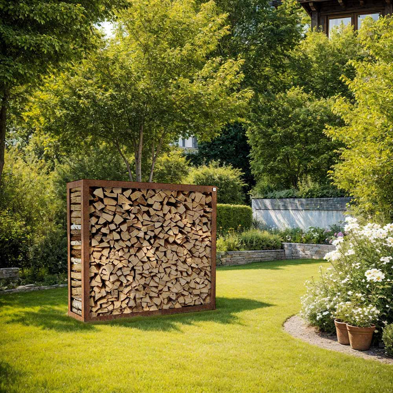 Étagère pour bois de cheminée Grille