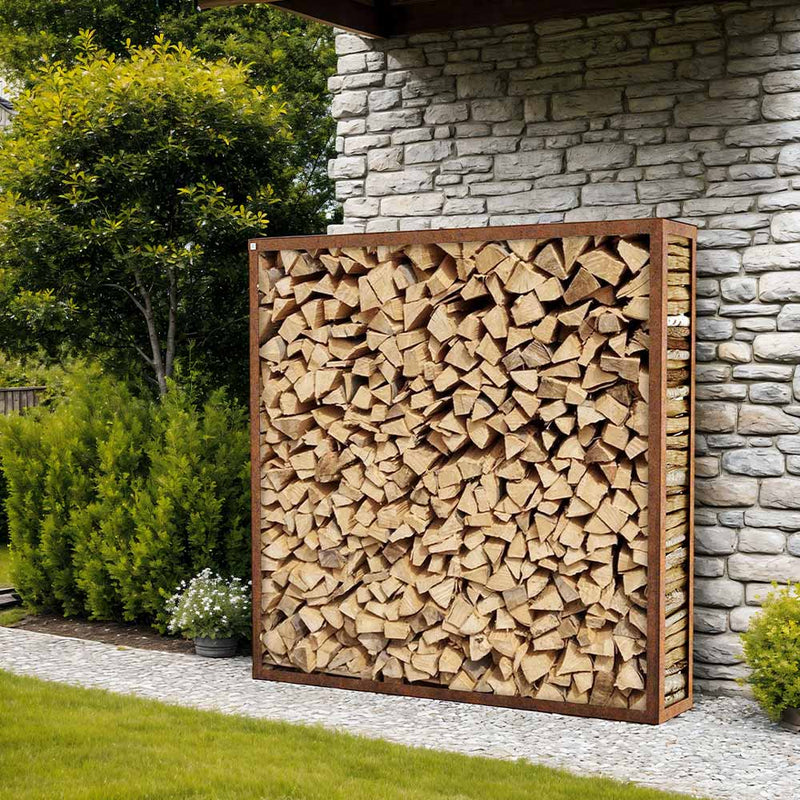 Étagère pour bois de cheminée Grille